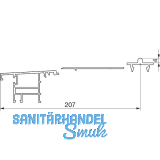 GU Thermostep 204 Trittschwellen-Set 4/207 L=5000 mm IV110 / FA 22 mm Alu silber
