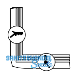 GU HS Dichtungsviertelrahmen P743, Ma�e 2500 x 2500 mm, schwarz
