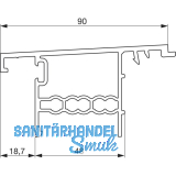 GU Thermostep 164/204 Wetterprofil 179 P1837, FA 28, L=6700 mm, silber eloxiert