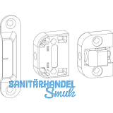 GU HS Mittelverriegelung senkrecht, Fl�gelabstand 28 mm, silber