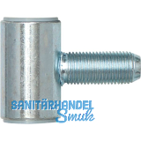 Steckband-Mittelteil f�r Stahlzargen M 10x1 Gewinde,Band � 18mm,Stahl vernickelt