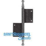 T�rnussband mit Zierkopf, links, 100 x 160 mm, Stahl blank