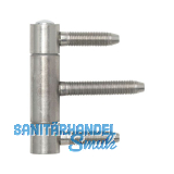 Einbohrband 3-tlg. BAKA C 1-20 WF mit Stiftsicherung, 20 mm, Stahl verzinkt