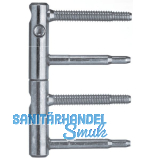 T�rband ANUBA 3-DIM 2-tlg. Bolzen 60 mm, Bandh�he 112mm, � 15mm, verzinkt silber