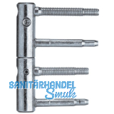 T�rband 3-DIM 2-tlg. Bolzen 65 bzw.55 mm, Tragkraft 80kg,� 20 mm,verzinkt silber