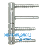 T�rband 3-DIM 2-tlg. Bolzen 65 bzw.55mm,Tragkraft 120 kg,� 20 mm,verzinkt silber