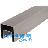 IAM DESIGN Nutrohr eckig, 40 x 40 x 1,5 mm, Edelstahl geschliffen V4A