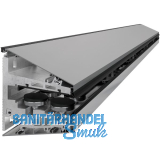 Glasvordachsystem SMART GLASS, Glasbreite 1500 mm, Aluminium Edelstahl-Effekt