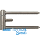 Stahlzargenband 3-tlg. brandschutztauglich, mit Aush�ngesicherung, vernickelt