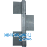 Konstruktionsband 3-teilig 270 x 50 x 5 mm, Stahl blank