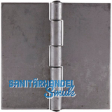 Anschweißscharnier mit festem Stift, 60 x 60 x 1,5mm,Rollen ø 6,7 mm,Stahl blank Anschweißscharnier mit festem Stift, 60 x 60 x 1,5mm,Rollen ø 6,7 mm,Stahl blank