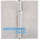 Anschweißscharnier mit festem Stift, 40 x 40 x 1mm, Rollen ø 4,7 mm, Edelstahl Anschweißscharnier mit festem Stift, 40 x 40 x 1mm, Rollen ø 4,7 mm, Edelstahl