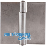 Anschweißscharnier mit festem Stift, 65 x 60 x 2 mm,Rollen ø 9,3 mm, Edelstahl Anschweißscharnier mit festem Stift, 65 x 60 x 2 mm,Rollen ø 9,3 mm, Edelstahl