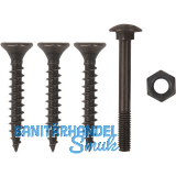 Schraubenset f�r Langband mittig gerollt 400mm, Stahl schwarz verzinkt