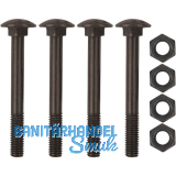 Schraubenset f�r Langband mittig gerollt 600mm, Stahl schwarz verzinkt