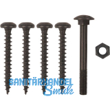 Schraubenset f�r Langband einseitig gerollt 700-1000mm, Stahl schwarz verzinkt