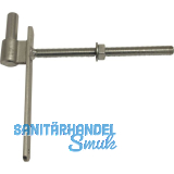 Durchschraubkegel 18 mm, M 14 x 195 mm, Edelstahl-Effekt