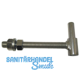 Durchschraubband-Rahmenteil, Bandrollen � 26 mm, M 16x150, Edelstahl-Effekt