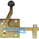 Gartentorfalle mit Schlie�haken, 150 mm, Platte 80 x 80 mm, Stahl gelb verzinkt