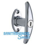 Stangenverschluss-Griffolive verschiedensperrend, 93 mm, Zinkdruckgu� verchromt