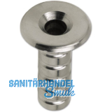 Bodenb�chse ohne Verschluss, 10 mm, H�he 55 mm, Messing vernickelt matt