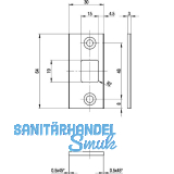 BKS Schlie�blech f�r Schnappriegel 1795, 64 x 30 x 3 mm, Edelstahl