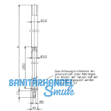 BKS Treibriegelstange 9036, 1635 mm, m. Feder u. Gleitstopfen f�r oben, verzinkt