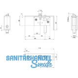 BKS Schaltschloss B1595, Stulp eckig, abgewinkelt 24/115/55 mm, DM 35, Edelstahl