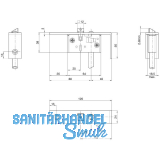 BKS Schaltschloss B1595, Stulp eckig, abgewinkelt 24/120/50 mm, DM 40, Edelstahl