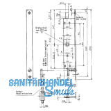 BKS Fluchtt�r-Umlenkschloss 1798, DM 35, Stulp 295 x 24 mm eckig, Edelstahl
