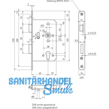 BMH Fluchtt�rhauptschloss 1022, 1-flg. Funktion B/EN 179, rechts, DM65,Edelstahl
