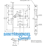 BMH Fluchtt�rhauptschloss 1122, 2-flg. Funktion B/EN 179, links, DM65, Edelstahl