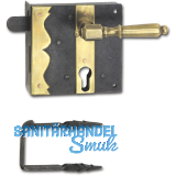 Rustikales Schlossset Newcastle BB,links,DM 75,Eisen verzinkt geschw�rzt/Messing