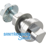 Einsatz f�r Blechmontagezylinder Dreikant 8mm,L�nge 25mm,Zinkdruckguss verchromt