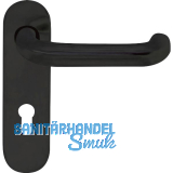 BKS Dr�ckerlochteil B 72110 mit Kurzschild PZ 72 mm, f�r au�en rund, schwarz