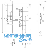 BMH Fluchtt�rschloss 1759, DM 65, Stahl verzinkt