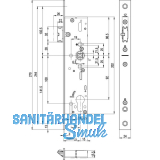 BKS Fluchtt�rschloss 1910 1-flg. selbstverriegelnd, eckig,DM 35,Edelstahl