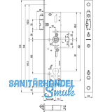BKS Fluchtt�rschloss 1911 2-flg. selbstverriegelnd, eckig,DM 45, Edelstahl