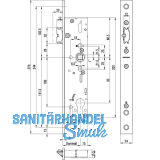 BKS Fluchtt�rschloss 1916 1-flg. selbstverriegelnd, eckig,DM 40,Edelstahl