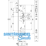 BKS Fluchtt�rschloss 1917 2-flg. selbstverriegelnd, eckig, DM 35,Edelstahl