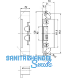 Lappenschlie�platte f�r Secury zum Einfr�sen, 125 x 24 x 27 mm, verstellbar