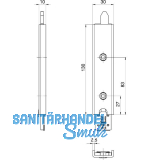 Anschlusseinheit zu Falzhebelgetriebe, Secury Automatic 130 mm,links, oben/unten