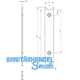 Anschlussstulp/Stulpverl�ngerung unten f�r Secury MFV, 130 x 20 mm, Edelstahl