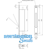 BMH Falztreibriegel 1155, DM 45, Stulp 235 x 24 mm, Edelstahl
