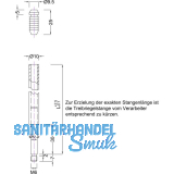 BMH Treibriegelstange 1101, 1385 mm, mit Gleitstopfen f�r oben, Stahl verzinkt