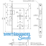 BMH Fluchtt�rschloss 6013 1-flg. Funktion E/EN 1125, links, Edelstahl Stulp 20
