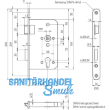 BMH Fluchtt�rschloss 6028 1-flg. /EN 1125, links, Edelstahl Stulp 24