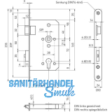 BMH Fluchtt�rschloss 6113 2-flg. Funktion E/EN 1125, links, Edelstahl