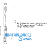 BMH Treibriegelstange 1109, 1500 mm, mit Feder f�r oben u. unten, Stahl verzinkt