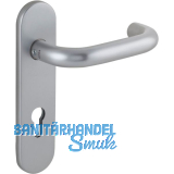 Dr�ckerlochteil 1754 mit Kurzschild au�en PZ 88 mm, rund, silber eloxiert